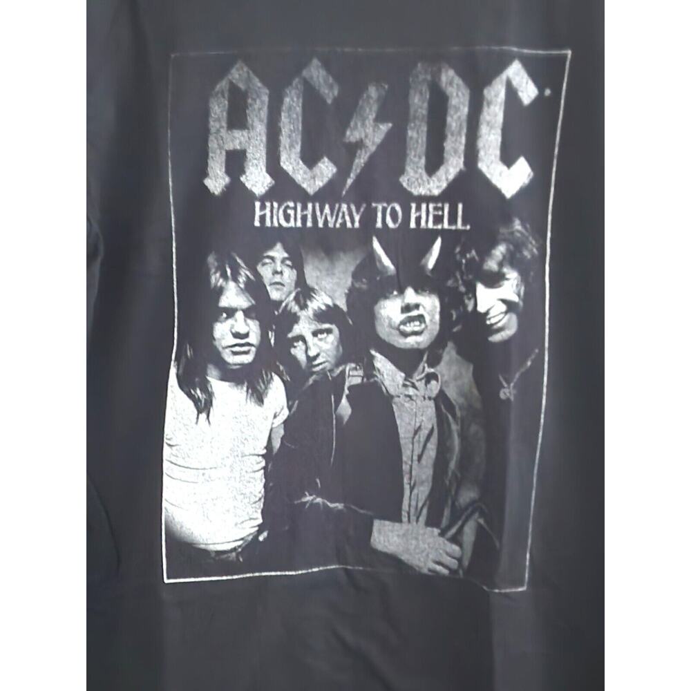 T-Shirt-AC DC-Highway To Hell-Black & Gray-Album Cover-Men's Size LARGE